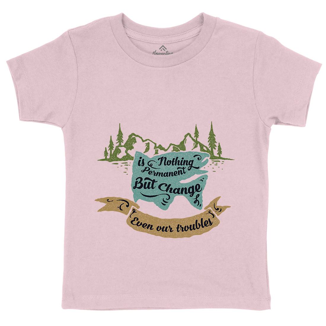 Nothing Is Permanent Kids Organic Crew Neck T-Shirt Nature A355