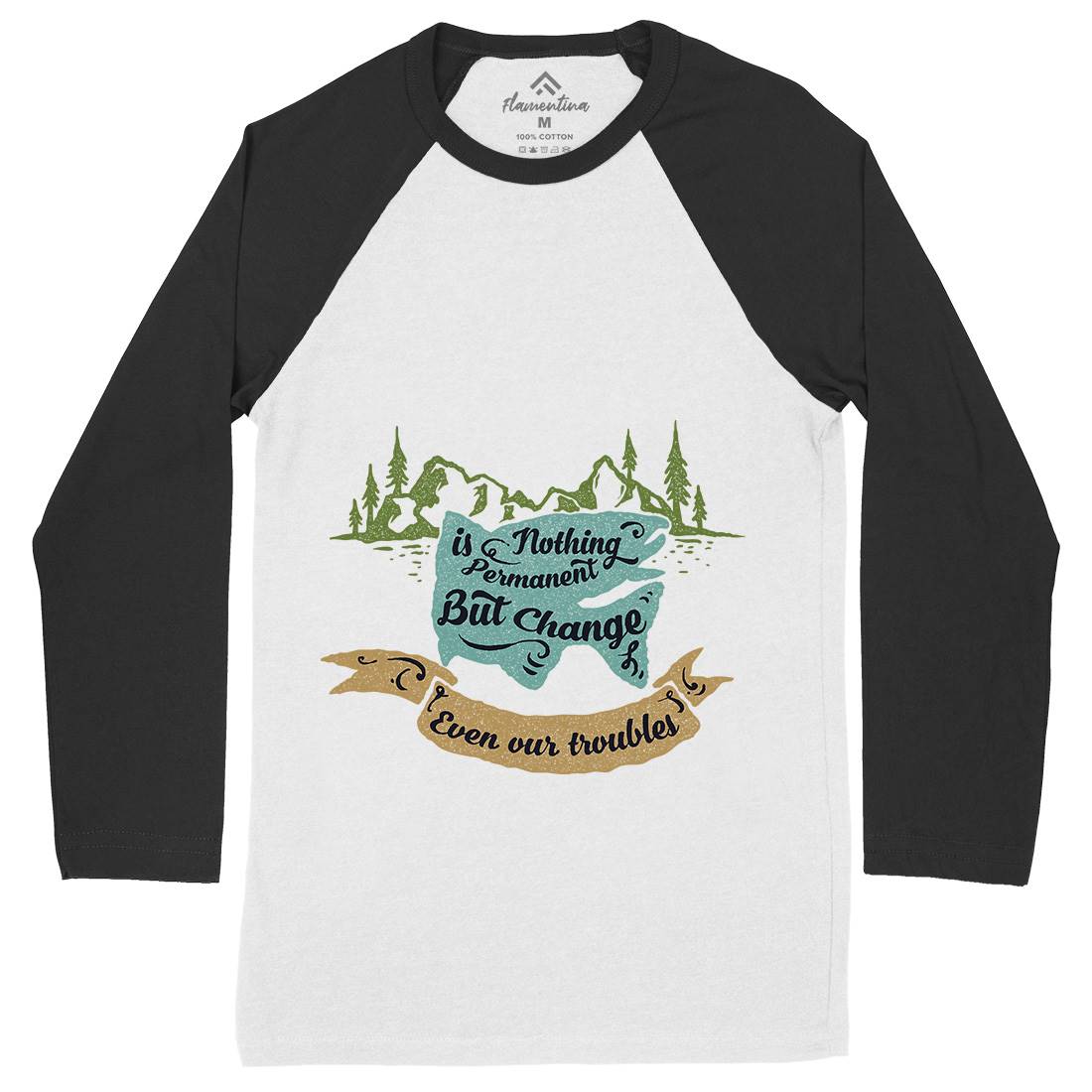 Nothing Is Permanent Mens Long Sleeve Baseball T-Shirt Nature A355