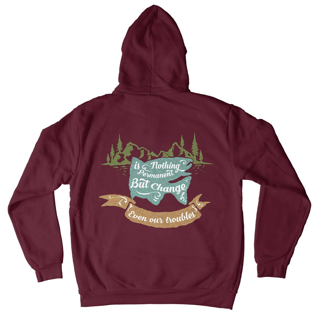 Nothing Is Permanent Mens Hoodie With Pocket Nature A355