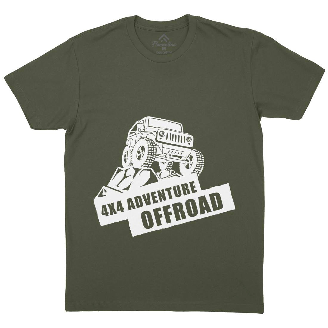 Offroad Adventure Mens Organic Crew Neck T-Shirt Vehicles A356