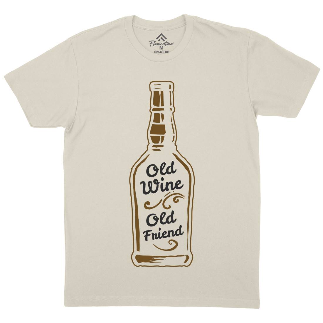 Old Wine Mens Organic Crew Neck T-Shirt Quotes A357