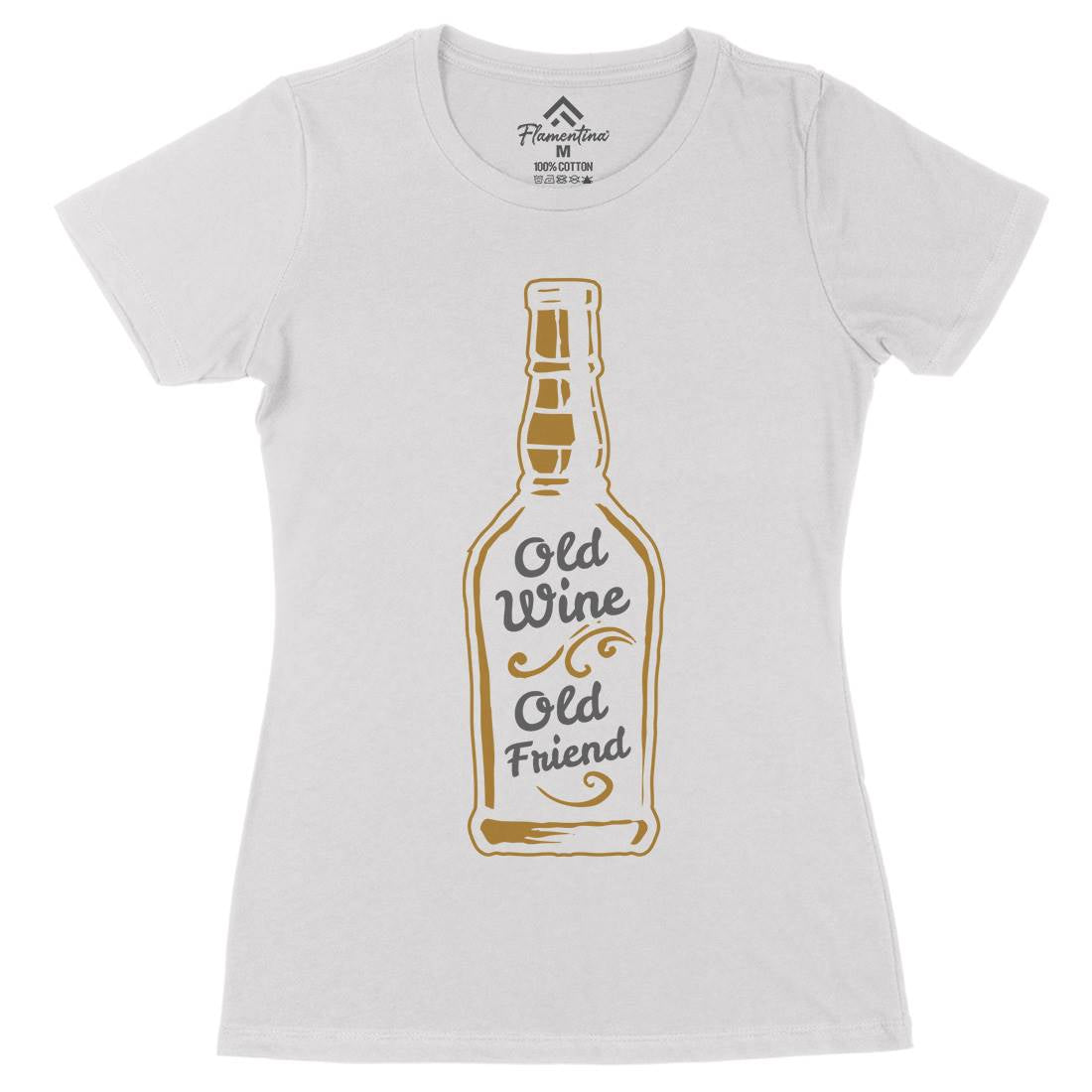 Old Wine Womens Organic Crew Neck T-Shirt Quotes A357