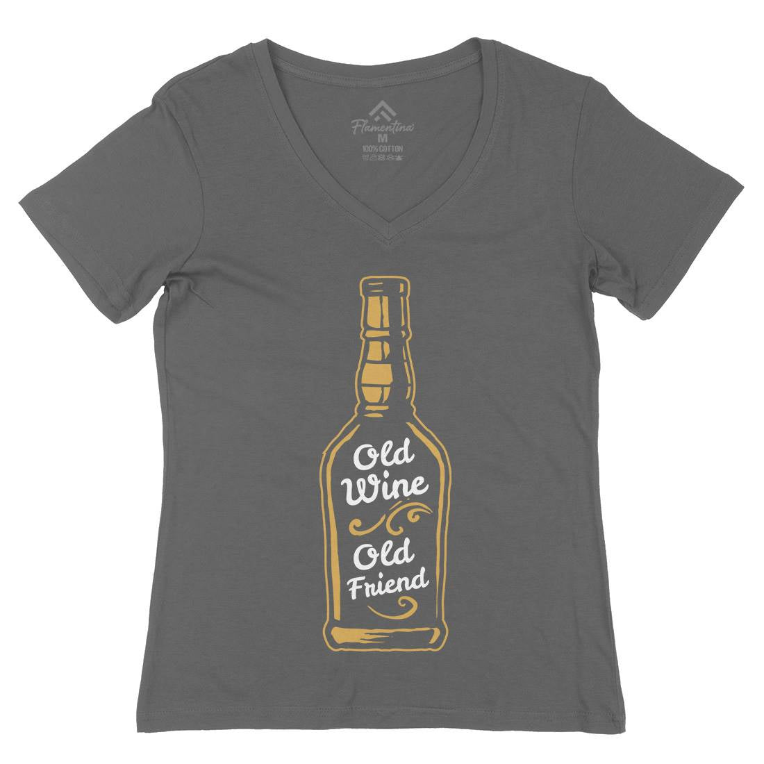 Old Wine Womens Organic V-Neck T-Shirt Quotes A357