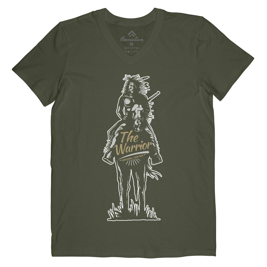 Original Hunter Mens Organic V-Neck T-Shirt American A358