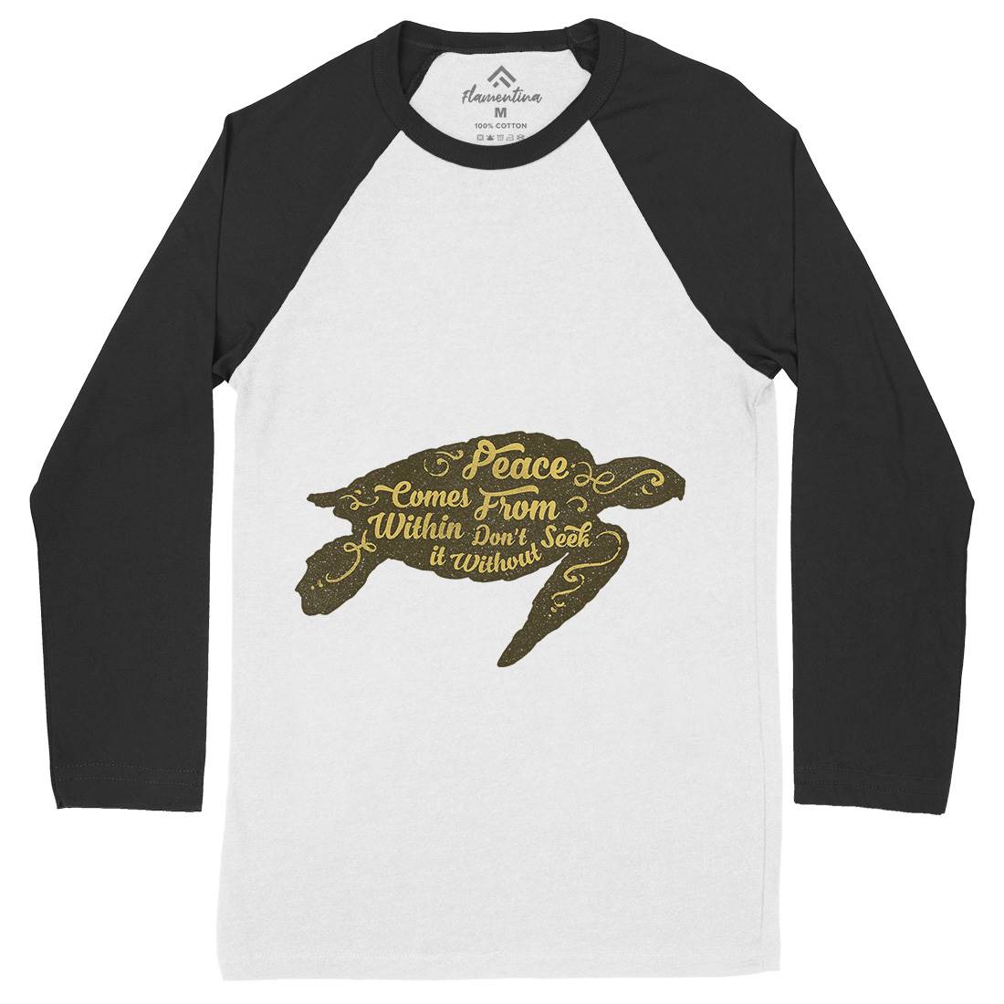 Peace Comes Within Mens Long Sleeve Baseball T-Shirt Religion A359