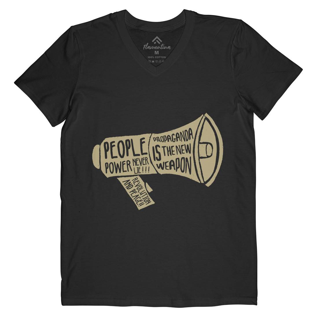 Propaganda Media Mens Organic V-Neck T-Shirt Illuminati A361