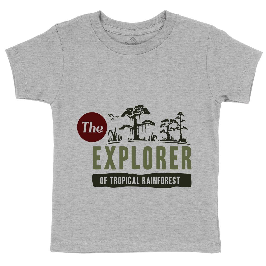 Rainforest Explorer Kids Organic Crew Neck T-Shirt Nature A363