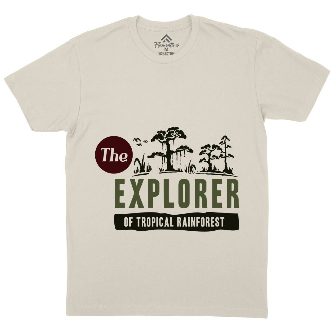 Rainforest Explorer Mens Organic Crew Neck T-Shirt Nature A363