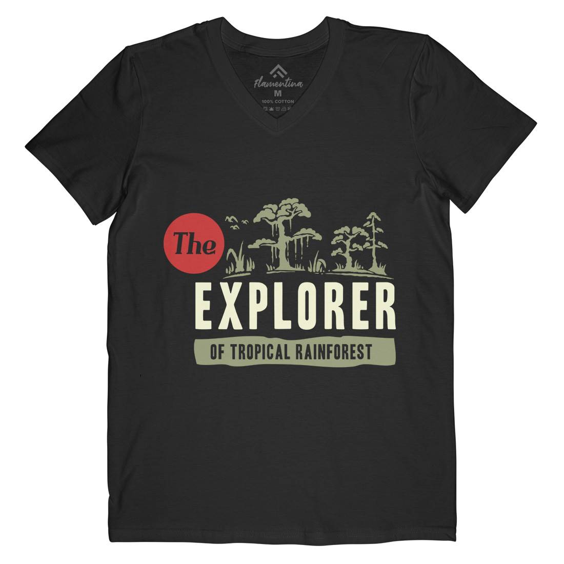 Rainforest Explorer Mens V-Neck T-Shirt Nature A363