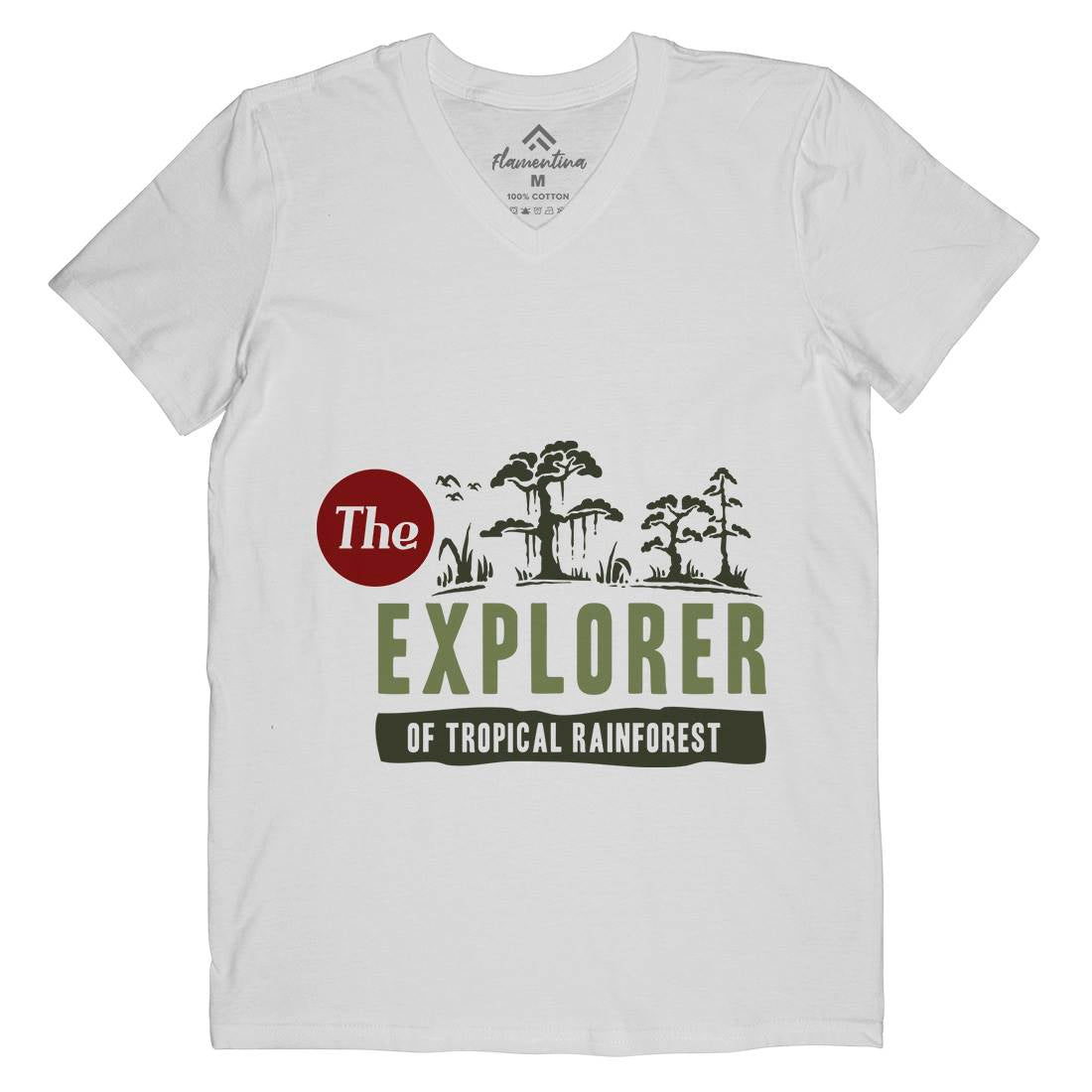 Rainforest Explorer Mens V-Neck T-Shirt Nature A363