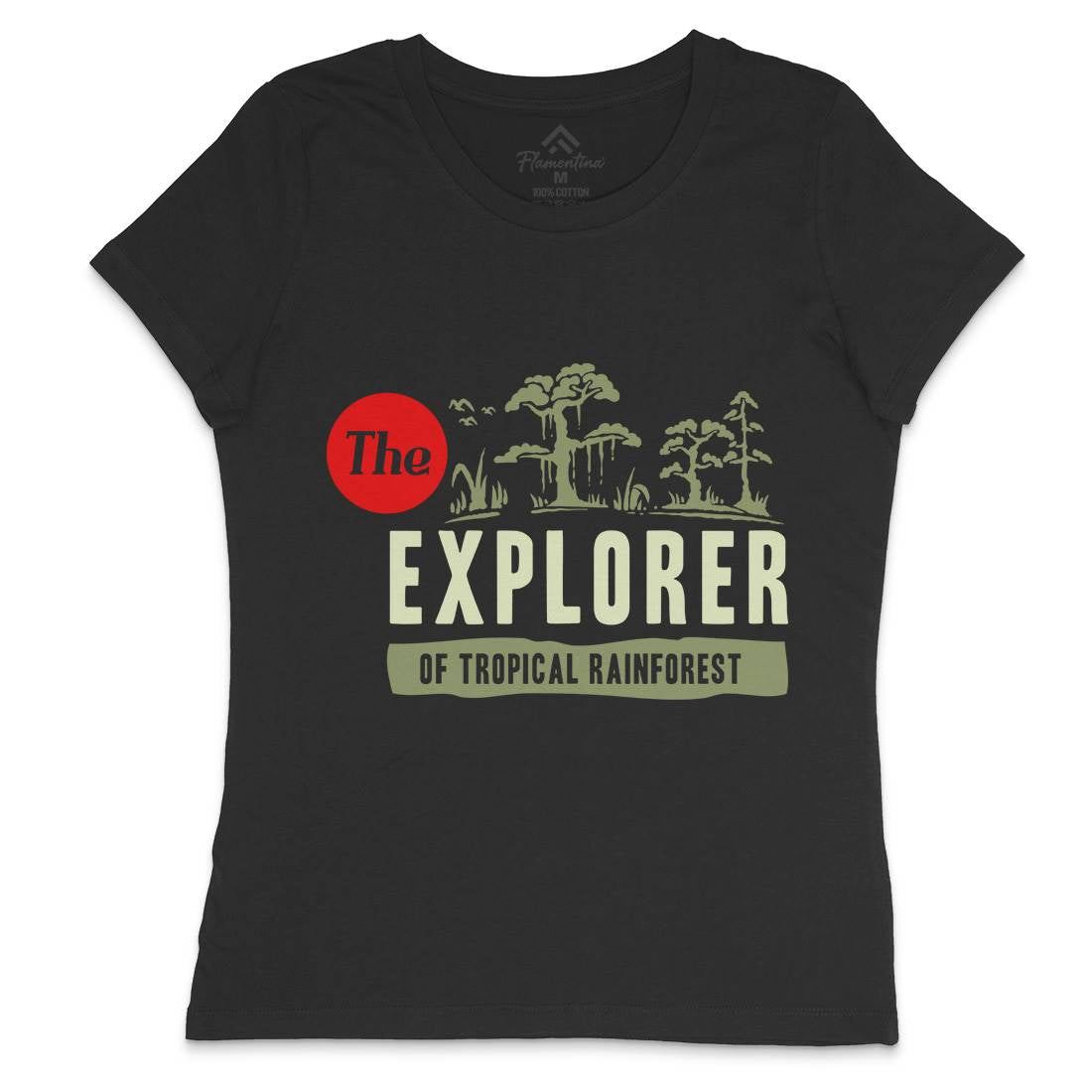 Rainforest Explorer Womens Crew Neck T-Shirt Nature A363