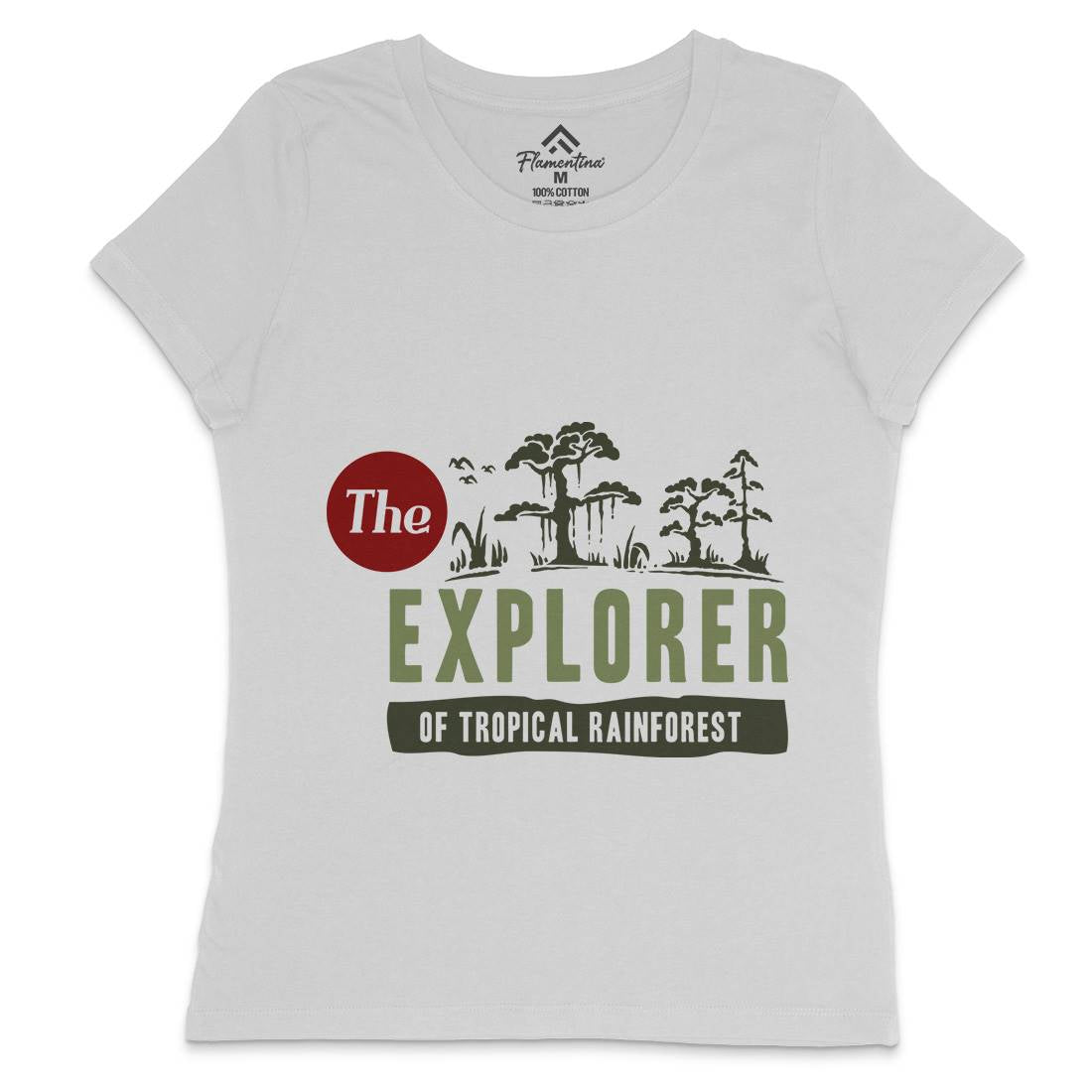 Rainforest Explorer Womens Crew Neck T-Shirt Nature A363