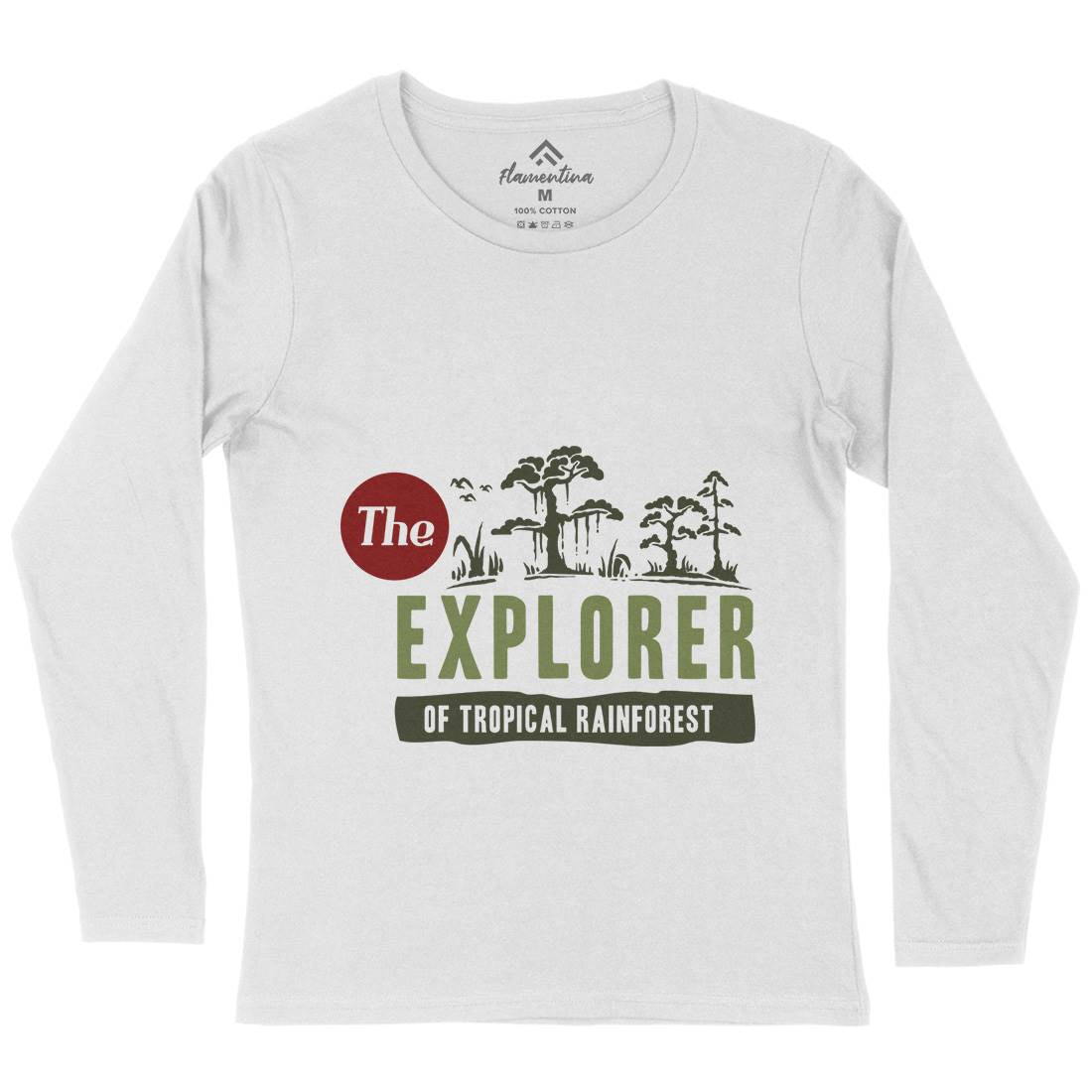 Rainforest Explorer Womens Long Sleeve T-Shirt Nature A363