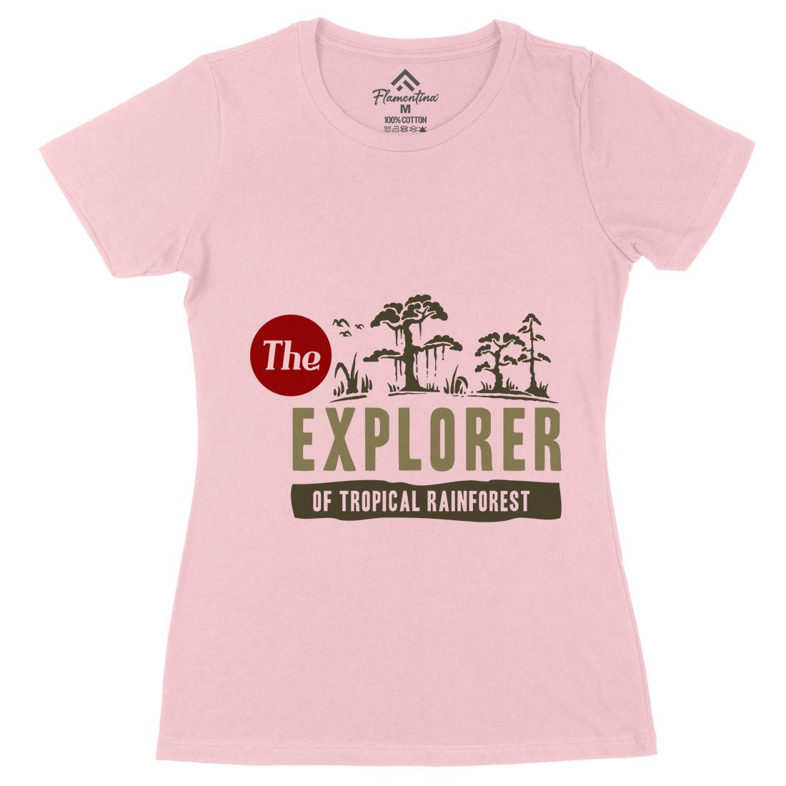 Rainforest Explorer Womens Organic Crew Neck T-Shirt Nature A363