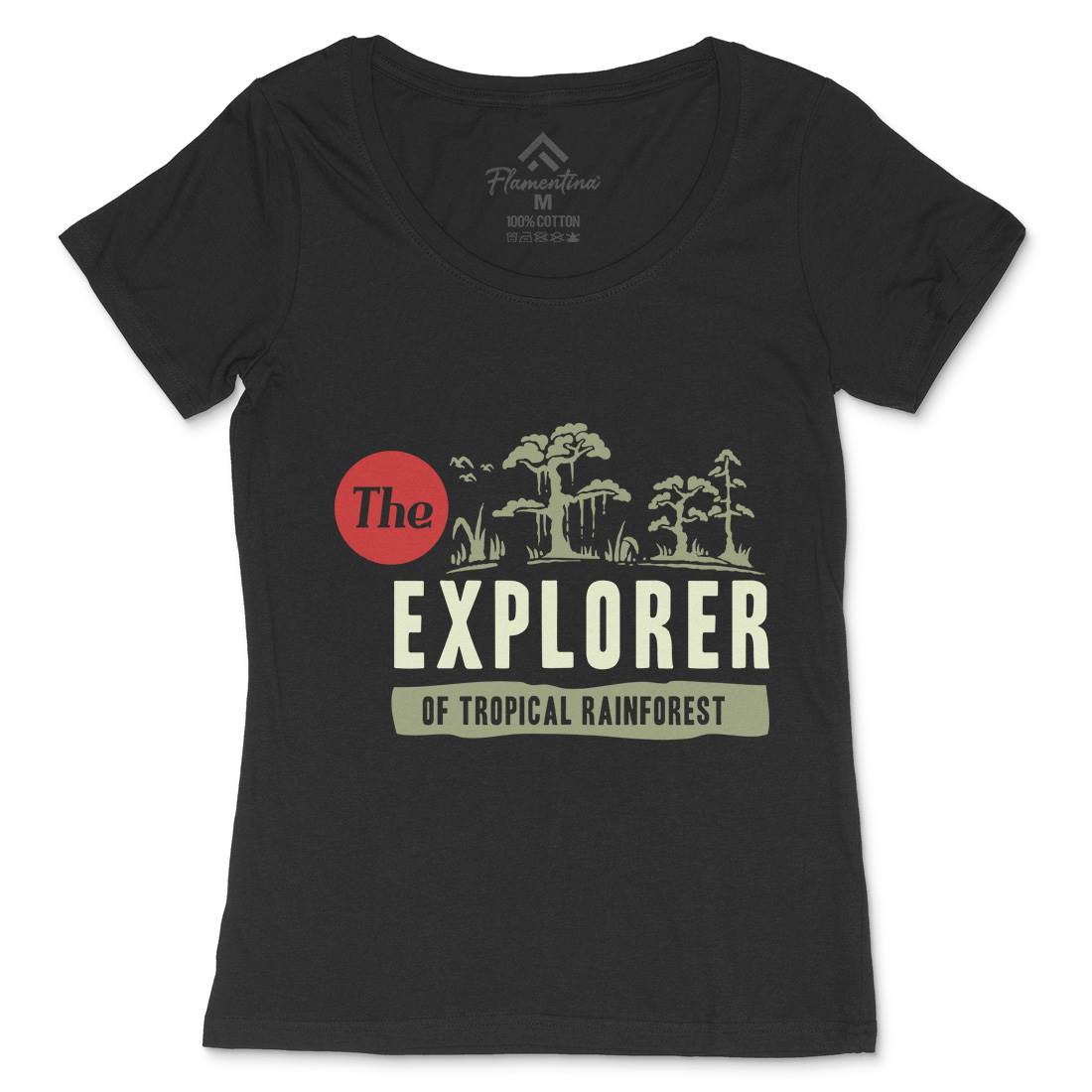Rainforest Explorer Womens Scoop Neck T-Shirt Nature A363