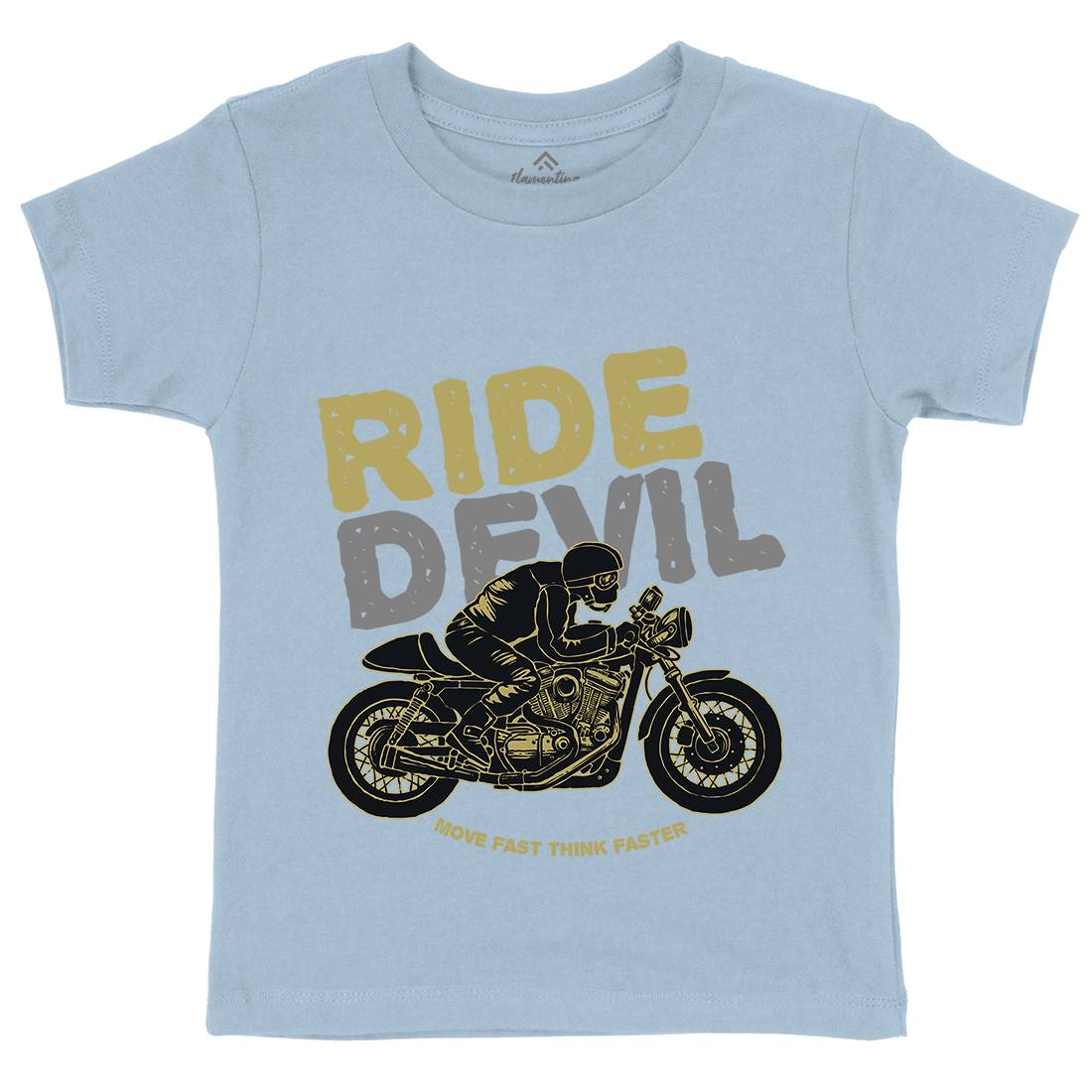 Ride Devil Kids Organic Crew Neck T-Shirt Motorcycles A364