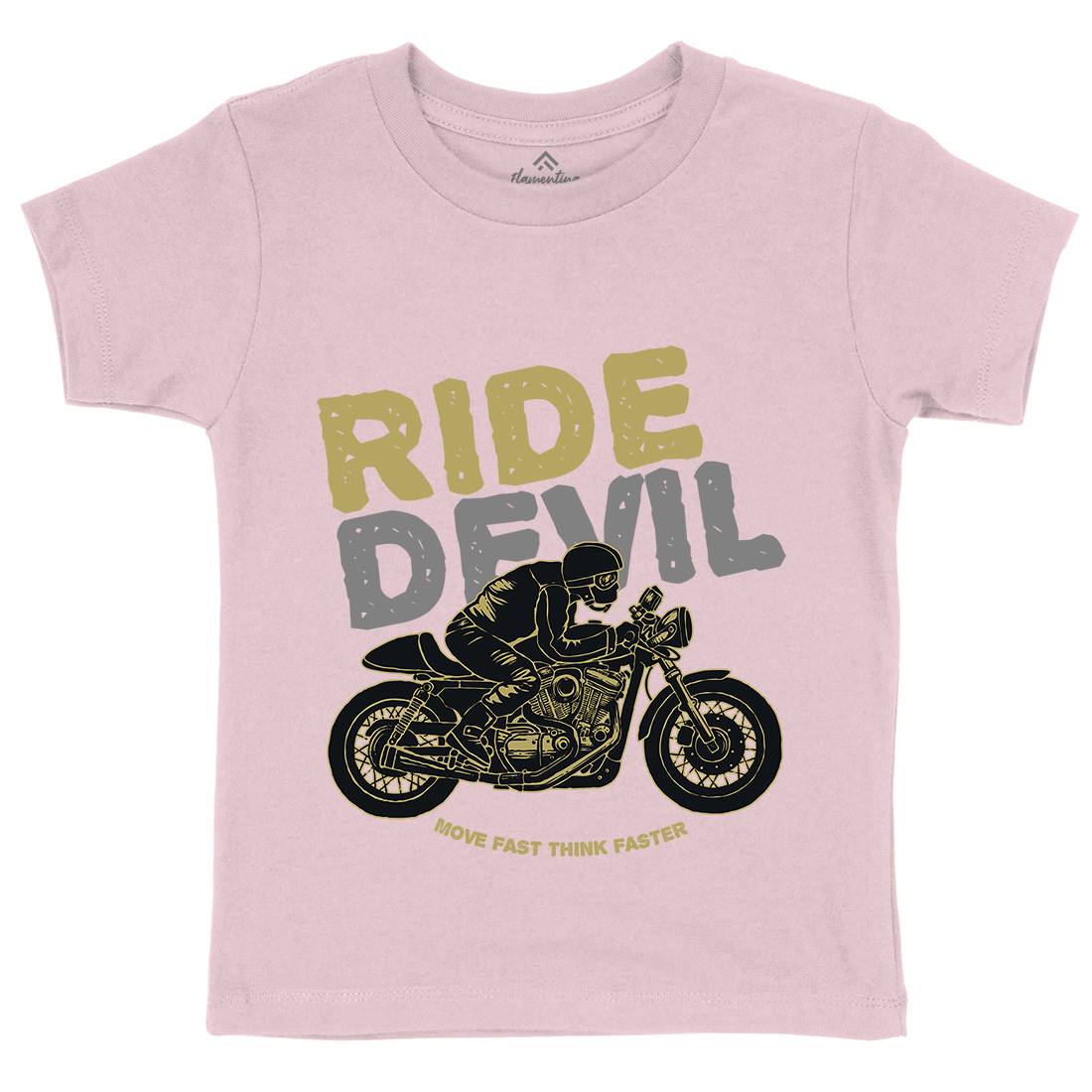 Ride Devil Kids Organic Crew Neck T-Shirt Motorcycles A364