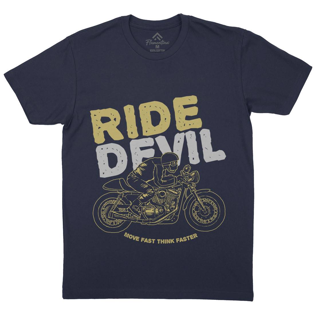 Ride Devil Mens Organic Crew Neck T-Shirt Motorcycles A364