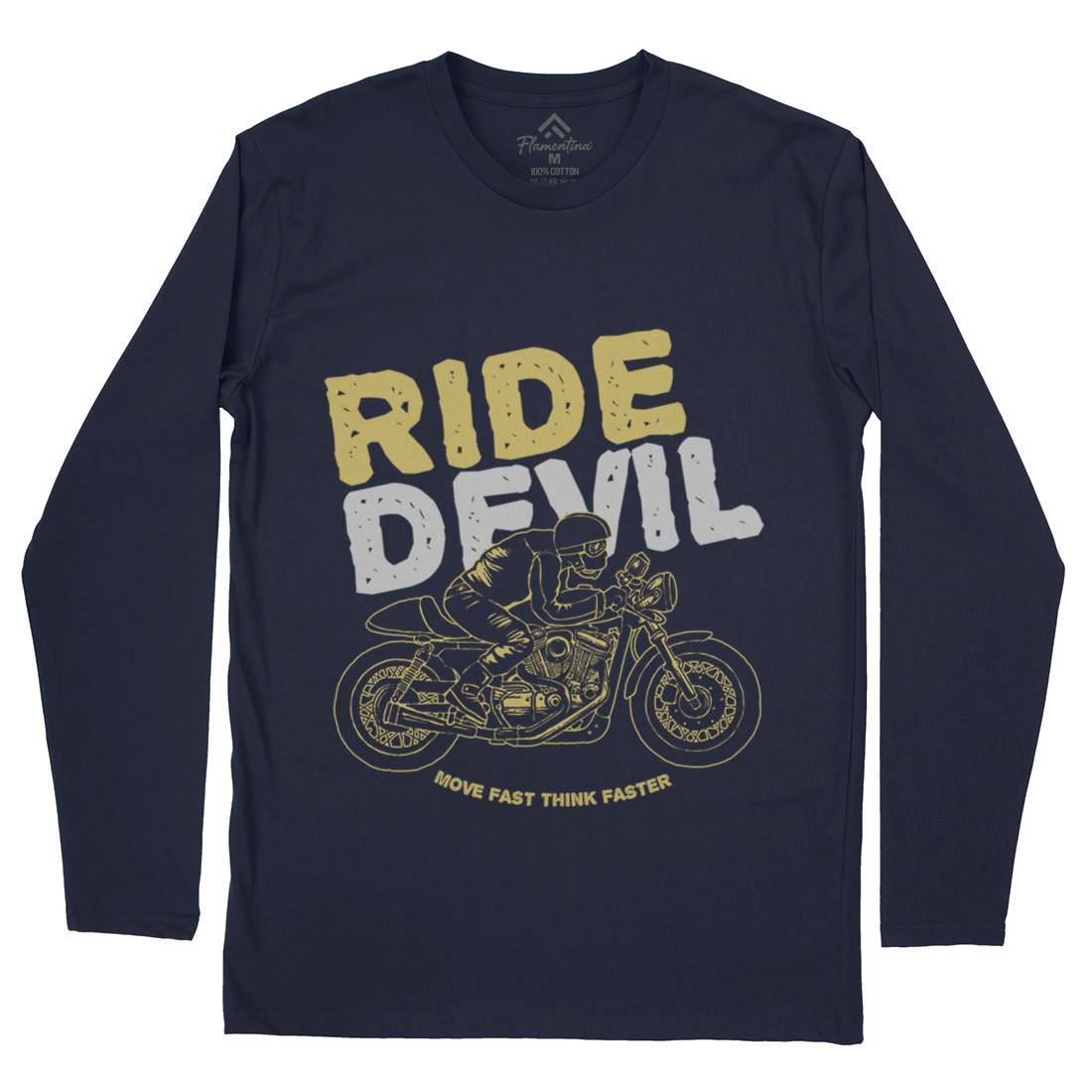 Ride Devil Mens Long Sleeve T-Shirt Motorcycles A364