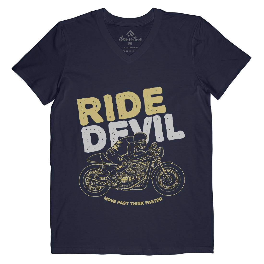 Ride Devil Mens V-Neck T-Shirt Motorcycles A364
