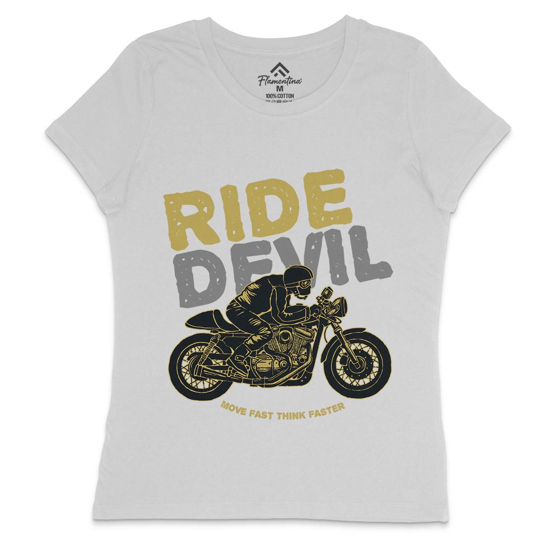 Ride Devil Womens Crew Neck T-Shirt Motorcycles A364