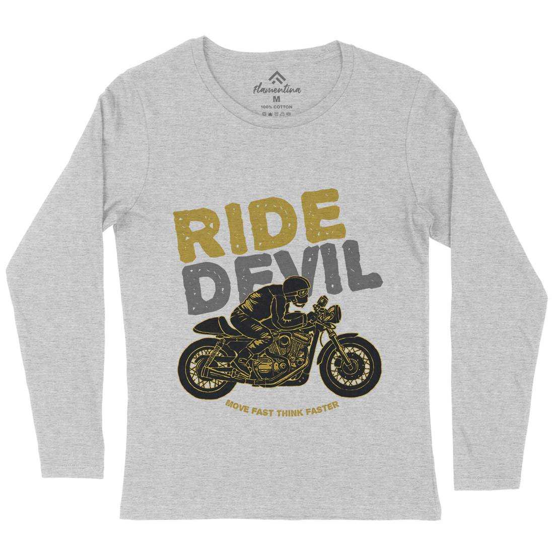 Ride Devil Womens Long Sleeve T-Shirt Motorcycles A364