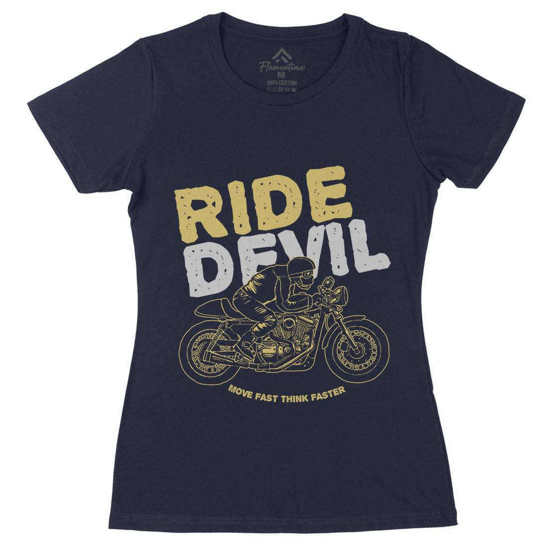 Ride Devil Womens Organic Crew Neck T-Shirt Motorcycles A364