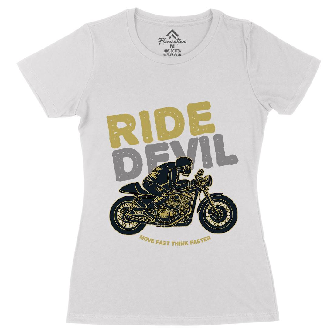 Ride Devil Womens Organic Crew Neck T-Shirt Motorcycles A364