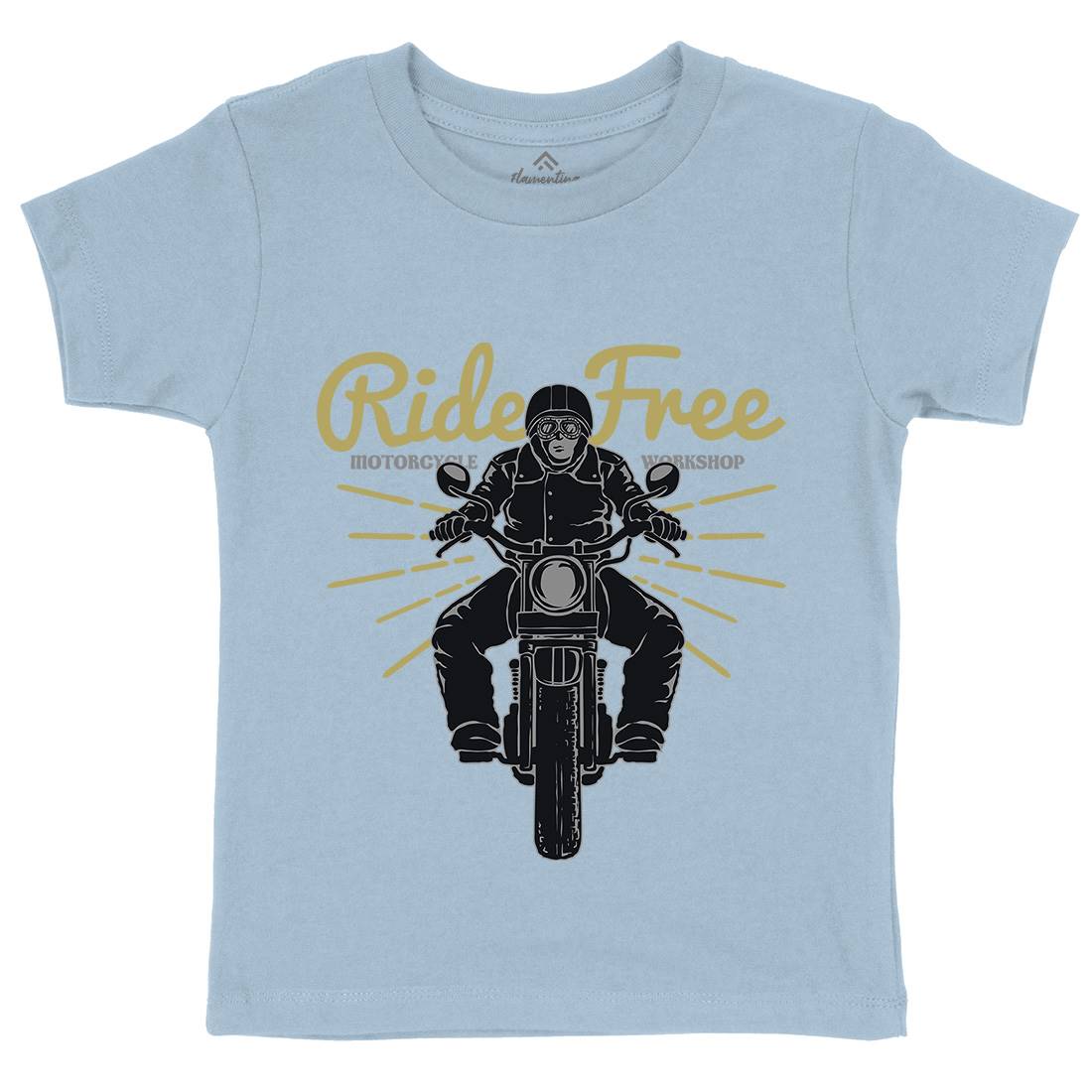Ride Free Kids Crew Neck T-Shirt Motorcycles A365