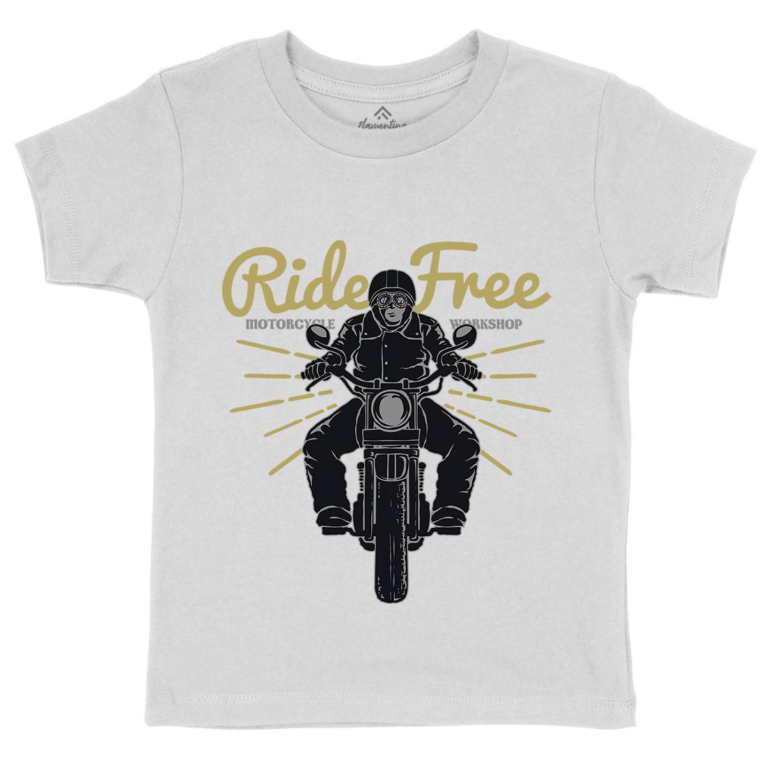 Ride Free Kids Organic Crew Neck T-Shirt Motorcycles A365