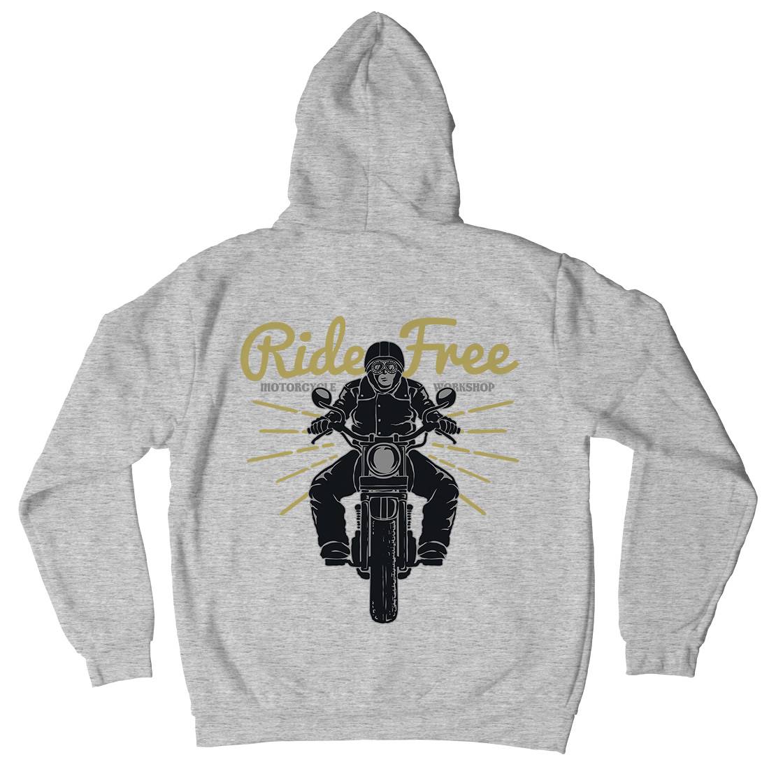 Ride Free Mens Hoodie With Pocket Motorcycles A365