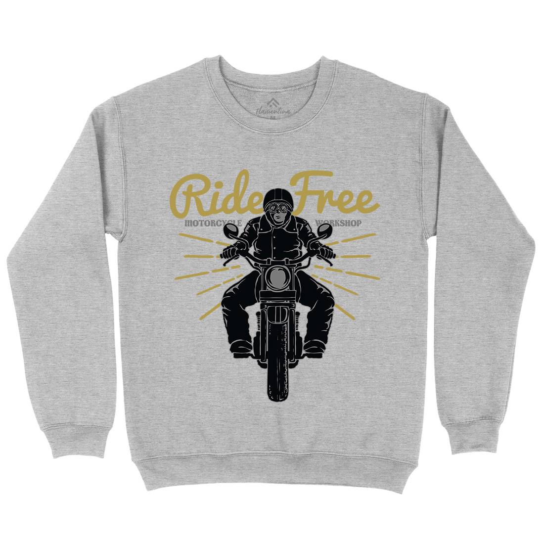 Ride Free Mens Crew Neck Sweatshirt Motorcycles A365