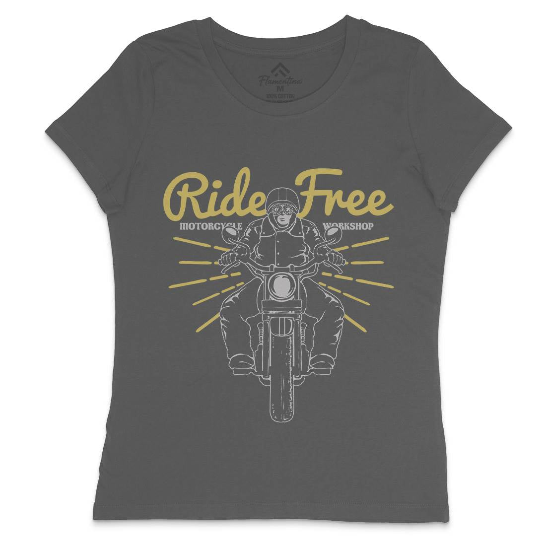 Ride Free Womens Crew Neck T-Shirt Motorcycles A365