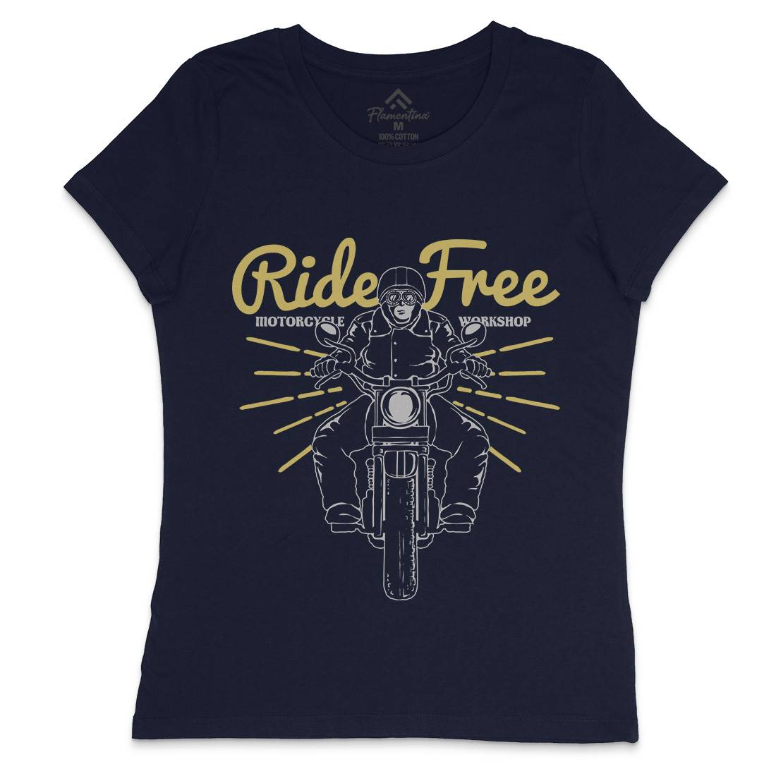 Ride Free Womens Crew Neck T-Shirt Motorcycles A365