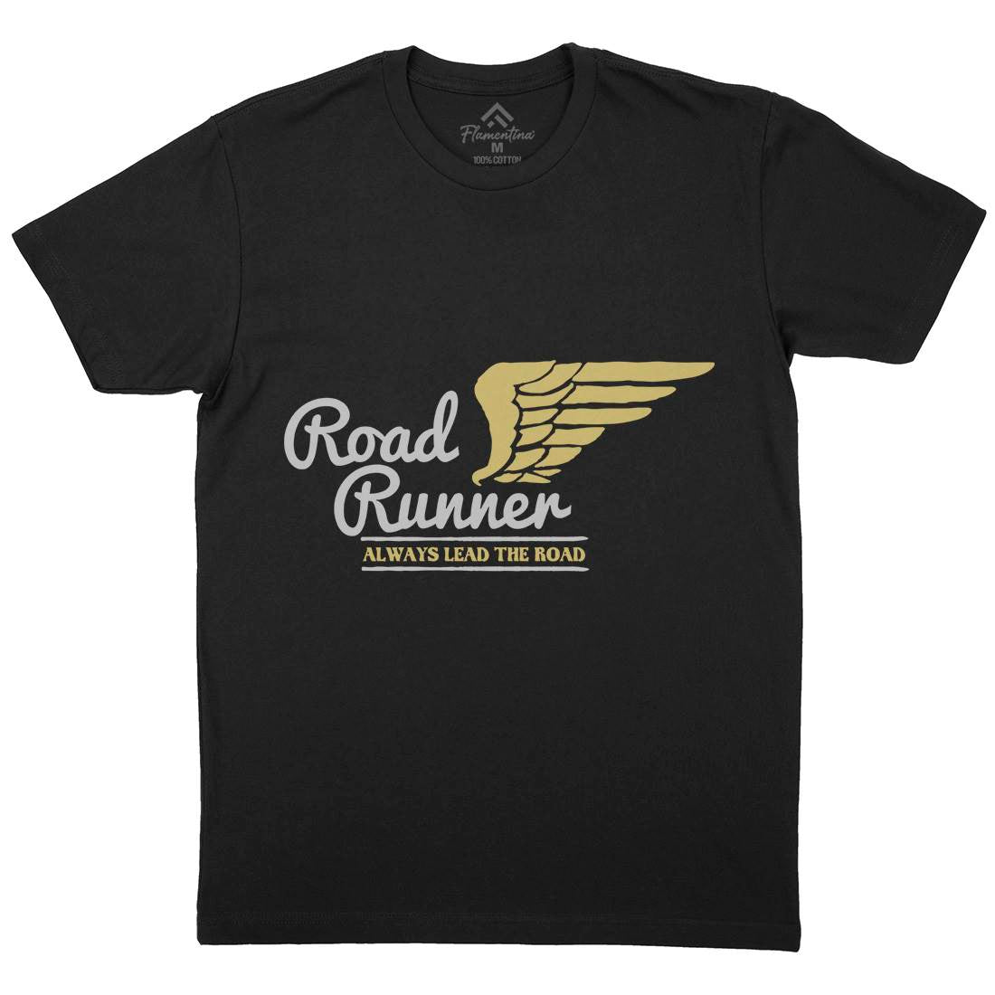 Road Runner Mens Organic Crew Neck T-Shirt Motorcycles A366