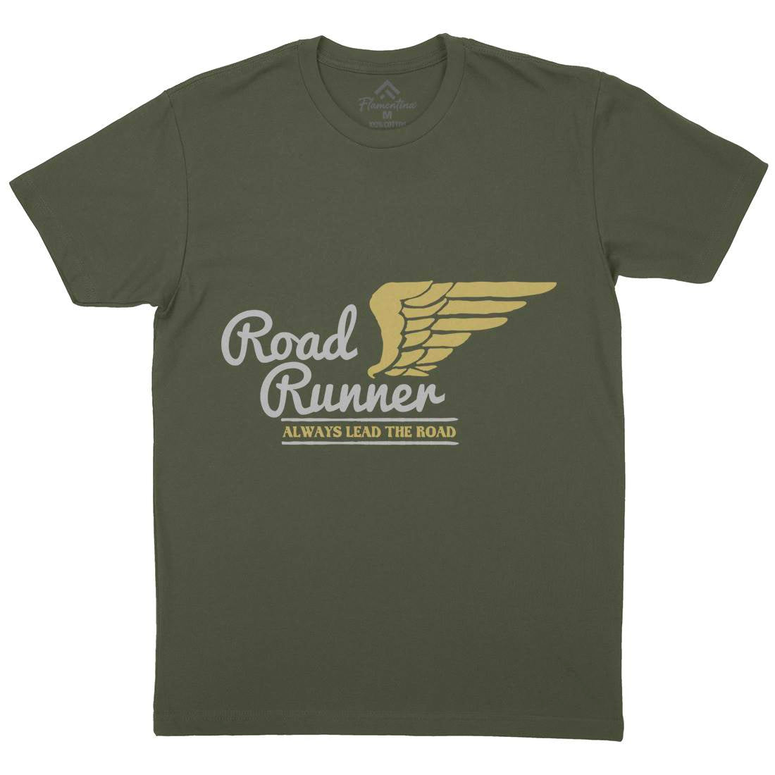 Road Runner Mens Organic Crew Neck T-Shirt Motorcycles A366