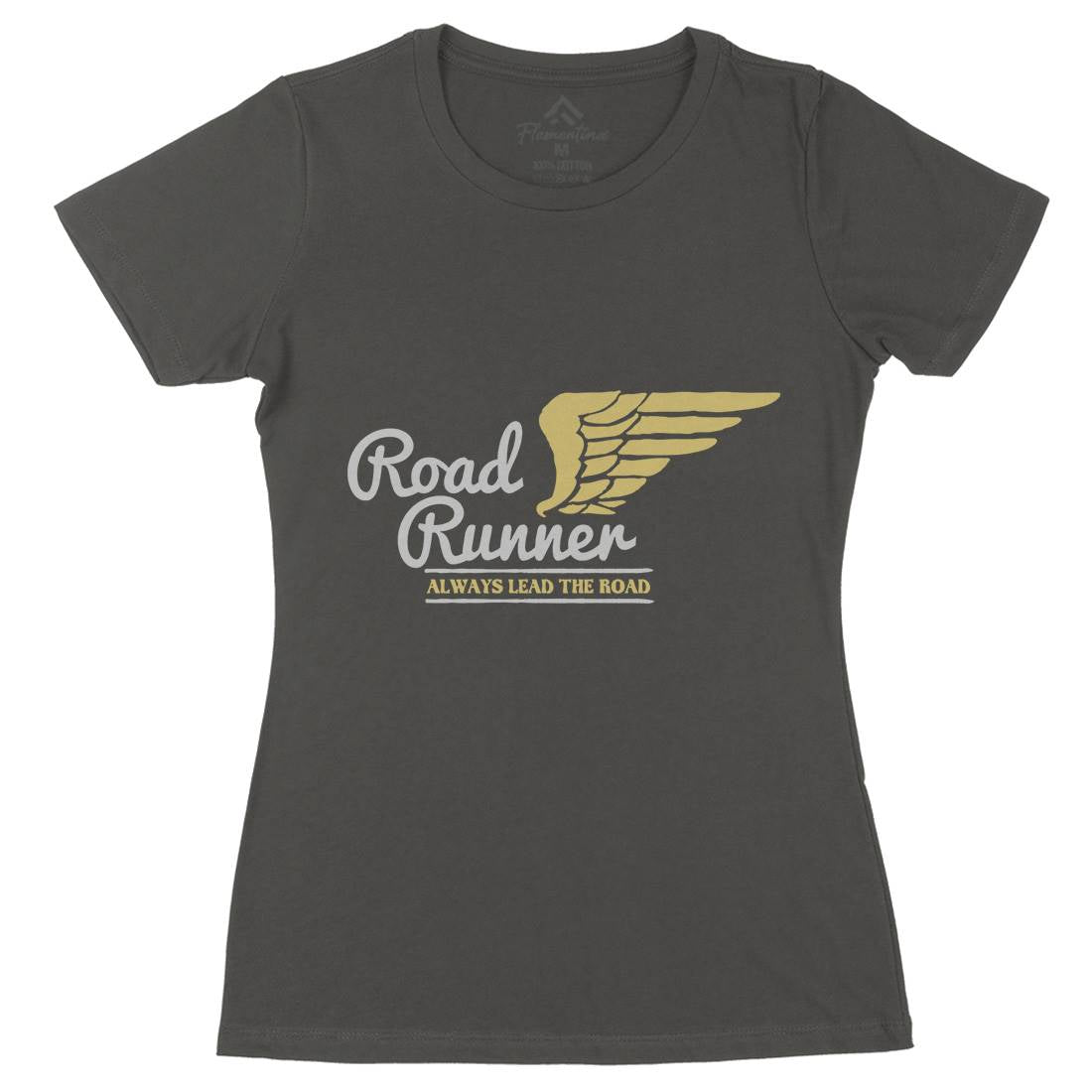 Road Runner Womens Organic Crew Neck T-Shirt Motorcycles A366