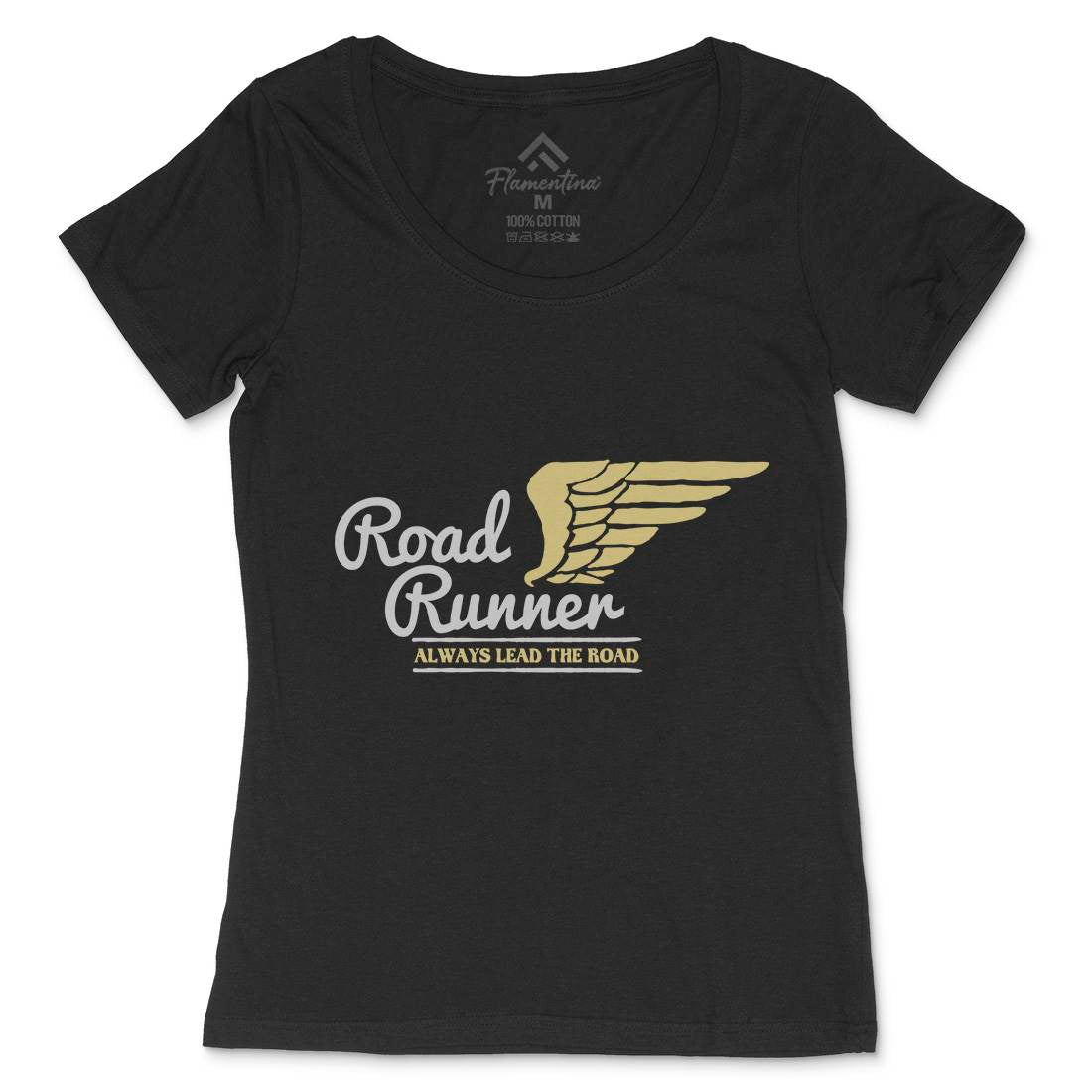 Road Runner Womens Scoop Neck T-Shirt Motorcycles A366