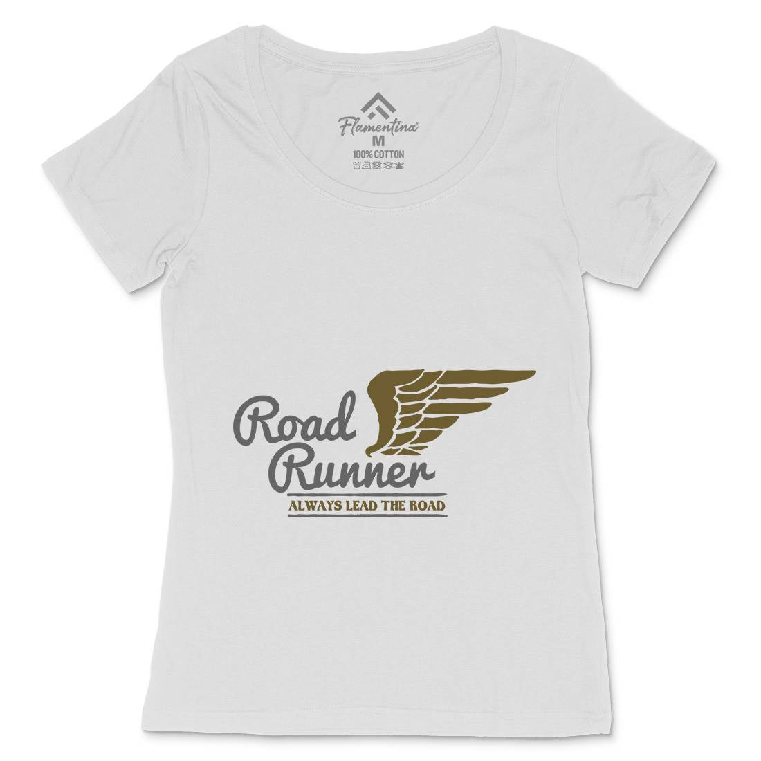 Road Runner Womens Scoop Neck T-Shirt Motorcycles A366