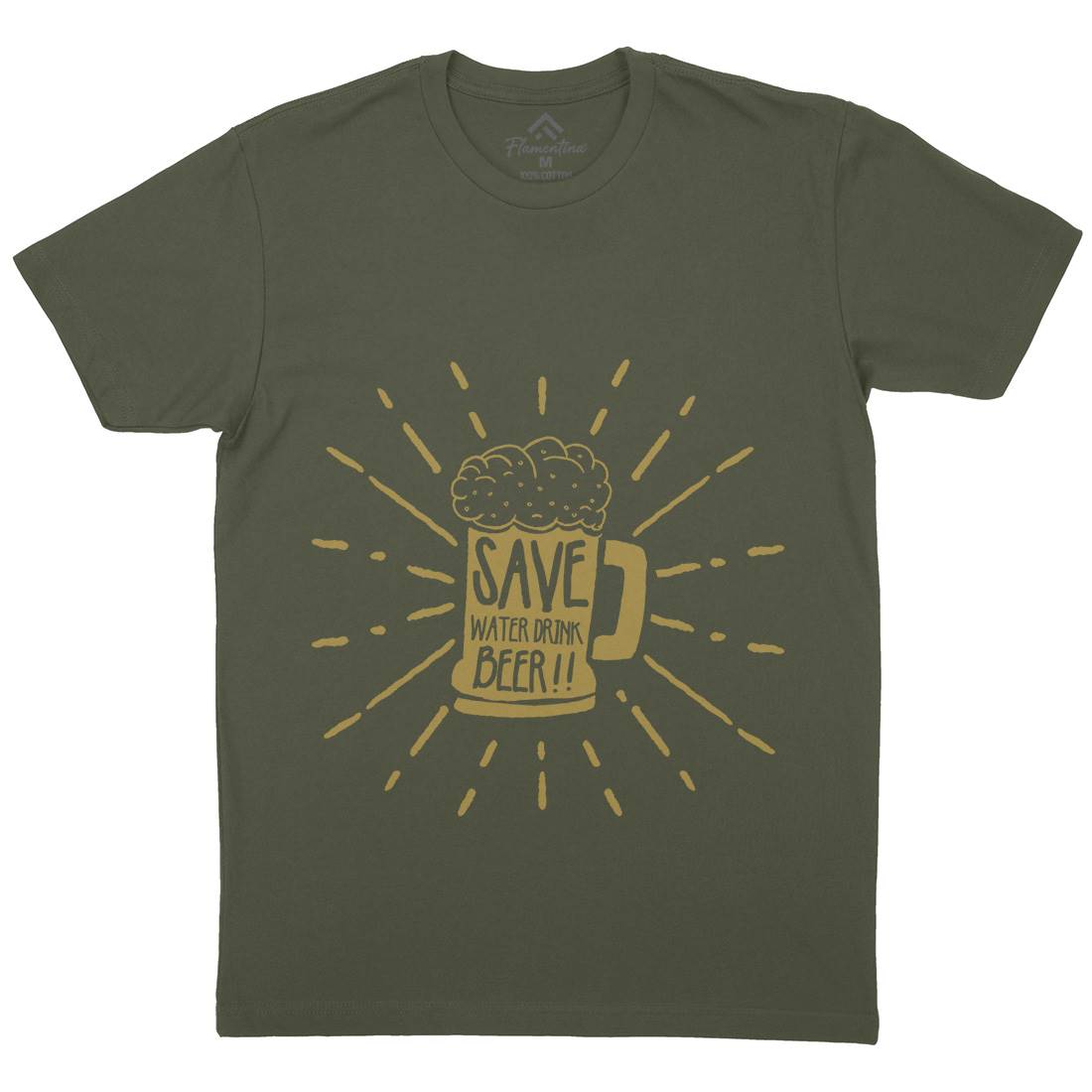Save Water Mens Crew Neck T-Shirt Drinks A368