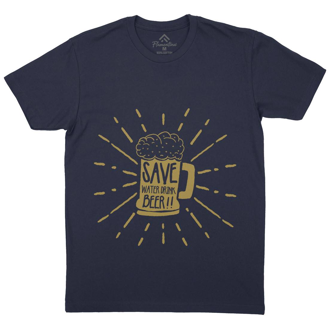 Save Water Mens Crew Neck T-Shirt Drinks A368