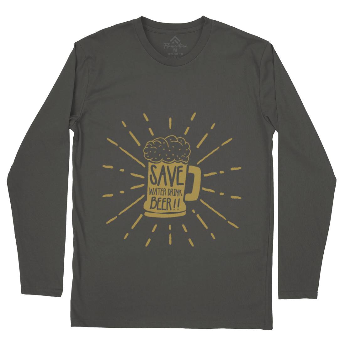 Save Water Mens Long Sleeve T-Shirt Drinks A368