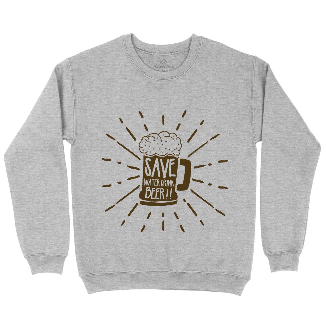 Save Water Kids Crew Neck Sweatshirt Drinks A368