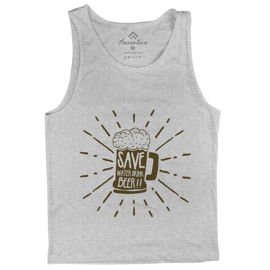 Save Water Mens Tank Top Vest Drinks A368