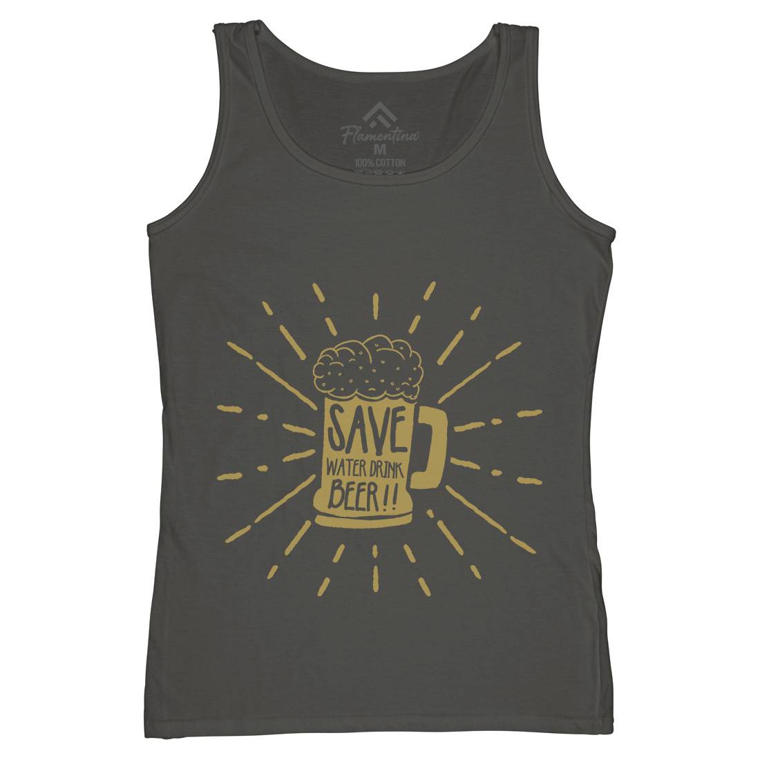 Save Water Womens Organic Tank Top Vest Drinks A368