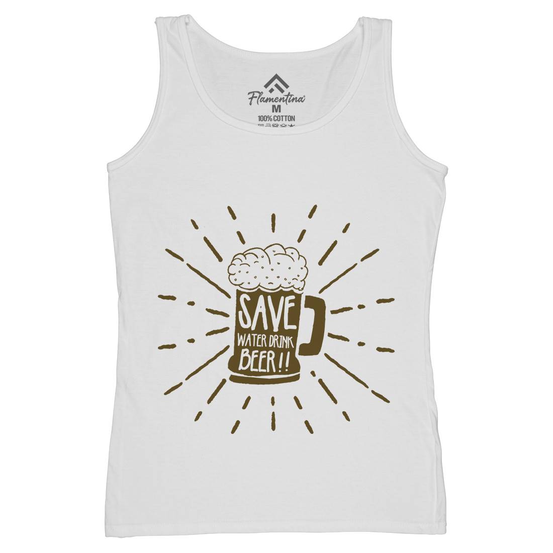 Save Water Womens Organic Tank Top Vest Drinks A368