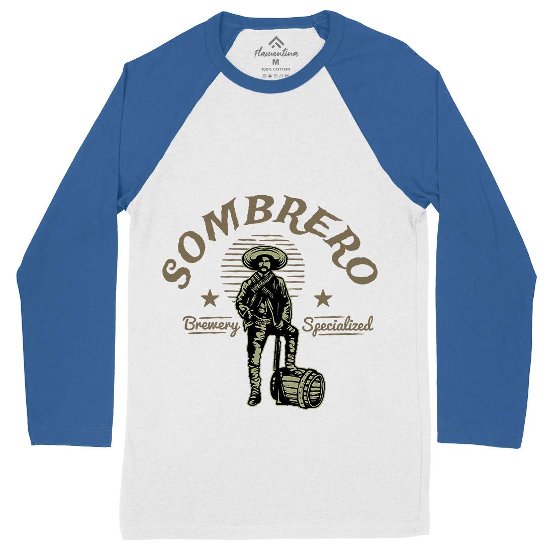 Sombrero Brewery Mens Long Sleeve Baseball T-Shirt American A369