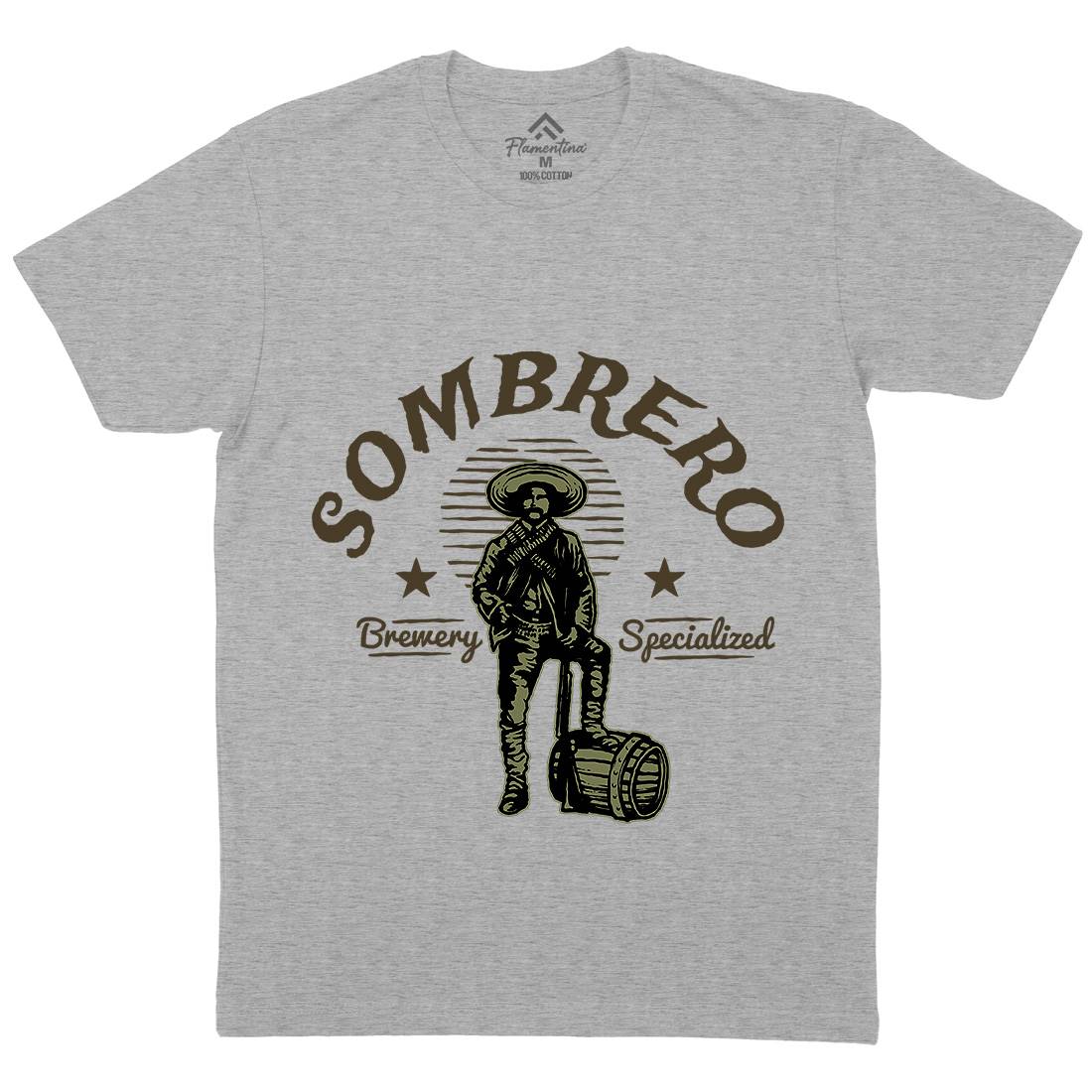 Sombrero Brewery Mens Organic Crew Neck T-Shirt American A369