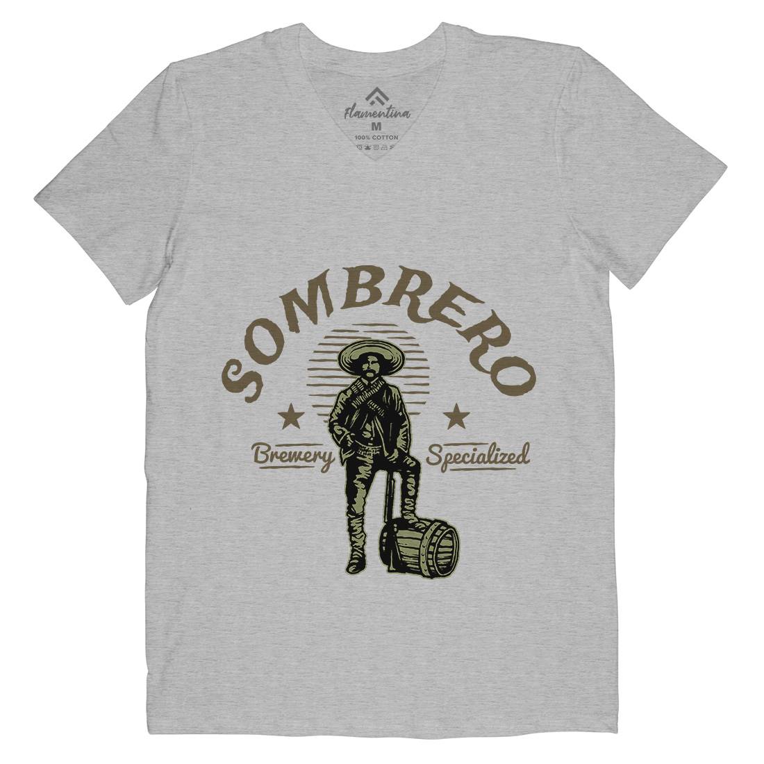 Sombrero Brewery Mens V-Neck T-Shirt American A369