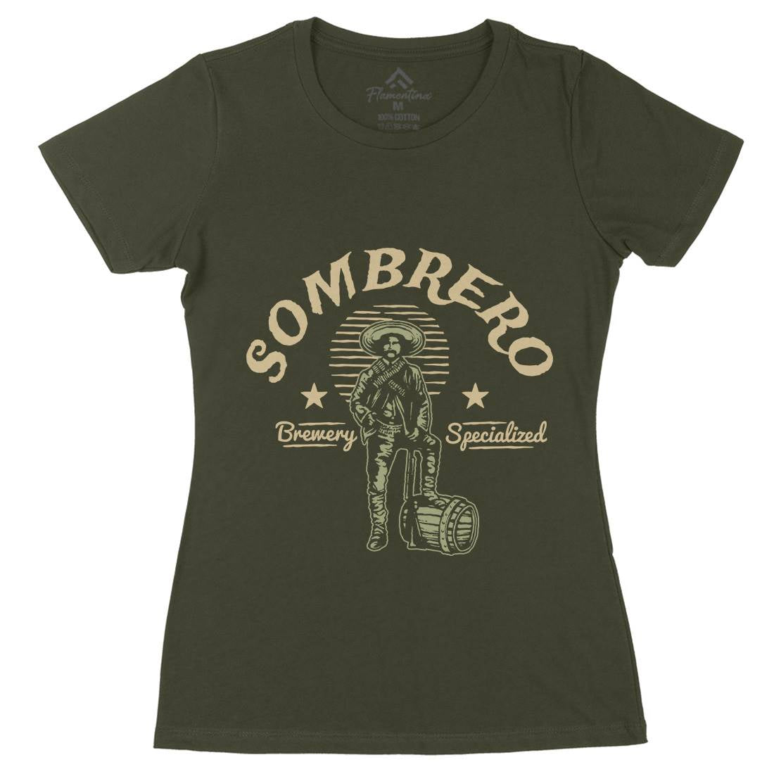 Sombrero Brewery Womens Organic Crew Neck T-Shirt American A369